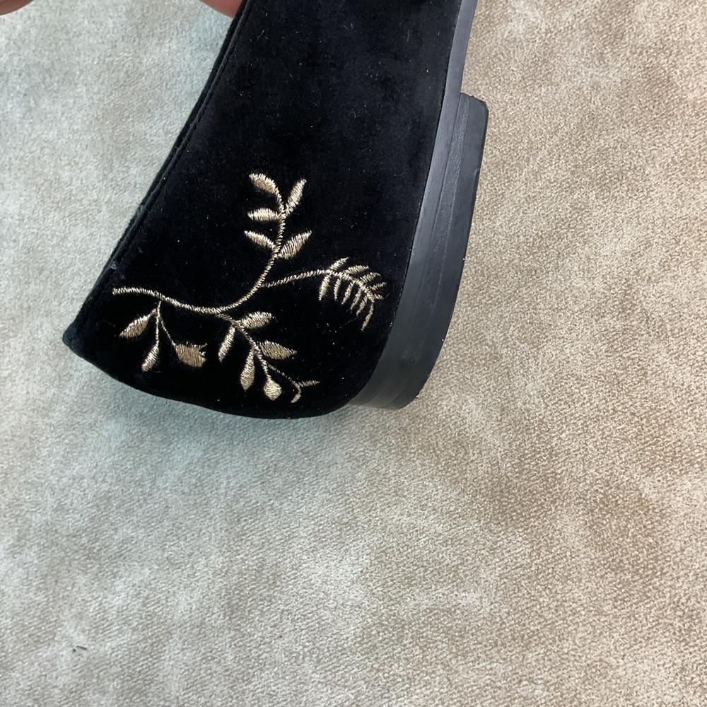 Vionic Willa Flat Loafers Womens 9 Black Velvet Suede Slip On Comfort Shoes - Picture 2 of 13